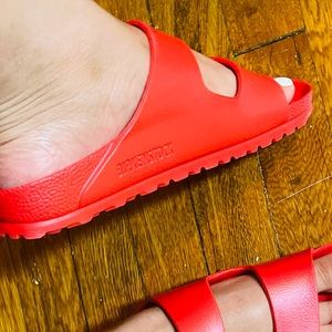 Bright red, Birkenstock sandals size 37